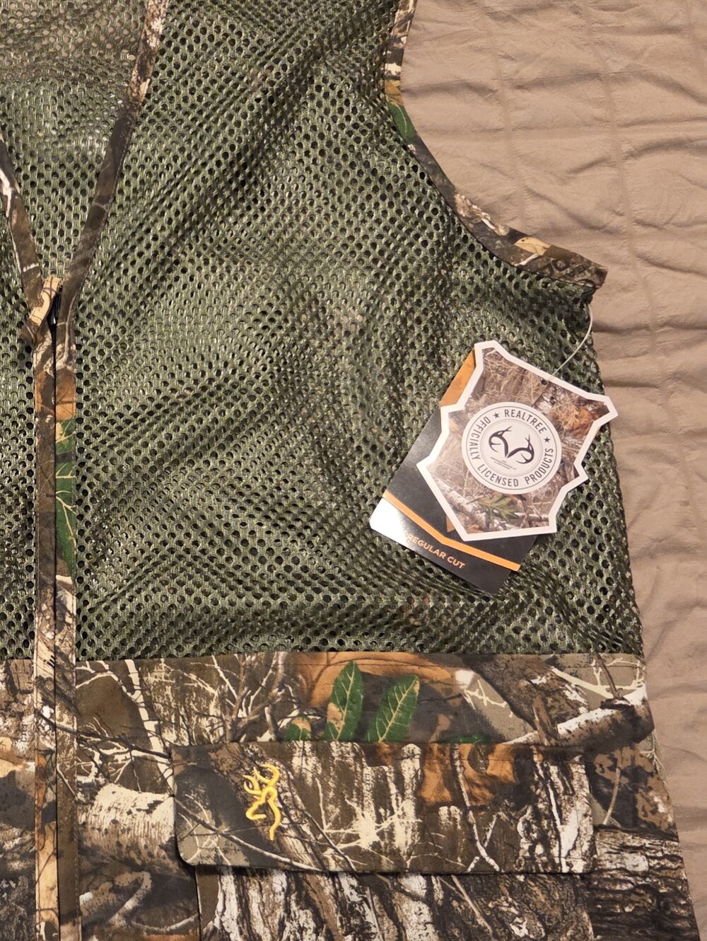 Browning Mens' XL Camo Mesh Shooting Vest - Green Camo